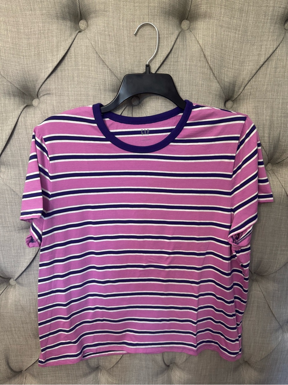 GAP Pink & Purple Striped Short Sleeve Tee